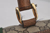 Authentic GUCCI Web Sherry Line Hand Boston Bag GG PVC Leather Brown 6626J