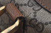 Authentic GUCCI Web Sherry Line Hand Boston Bag GG PVC Leather Brown 6626J