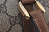 Authentic GUCCI Web Sherry Line Hand Boston Bag GG PVC Leather Brown 6626J