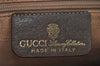 Authentic GUCCI Web Sherry Line Hand Boston Bag GG PVC Leather Brown 6626J