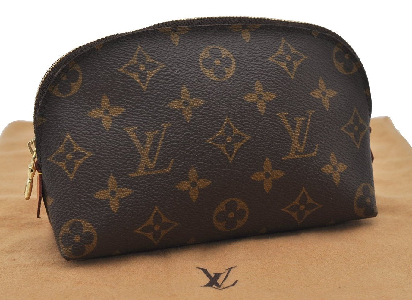 Authentic Louis Vuitton Monogram Pochette Cosmetic Pouch M47515 LV 6628I