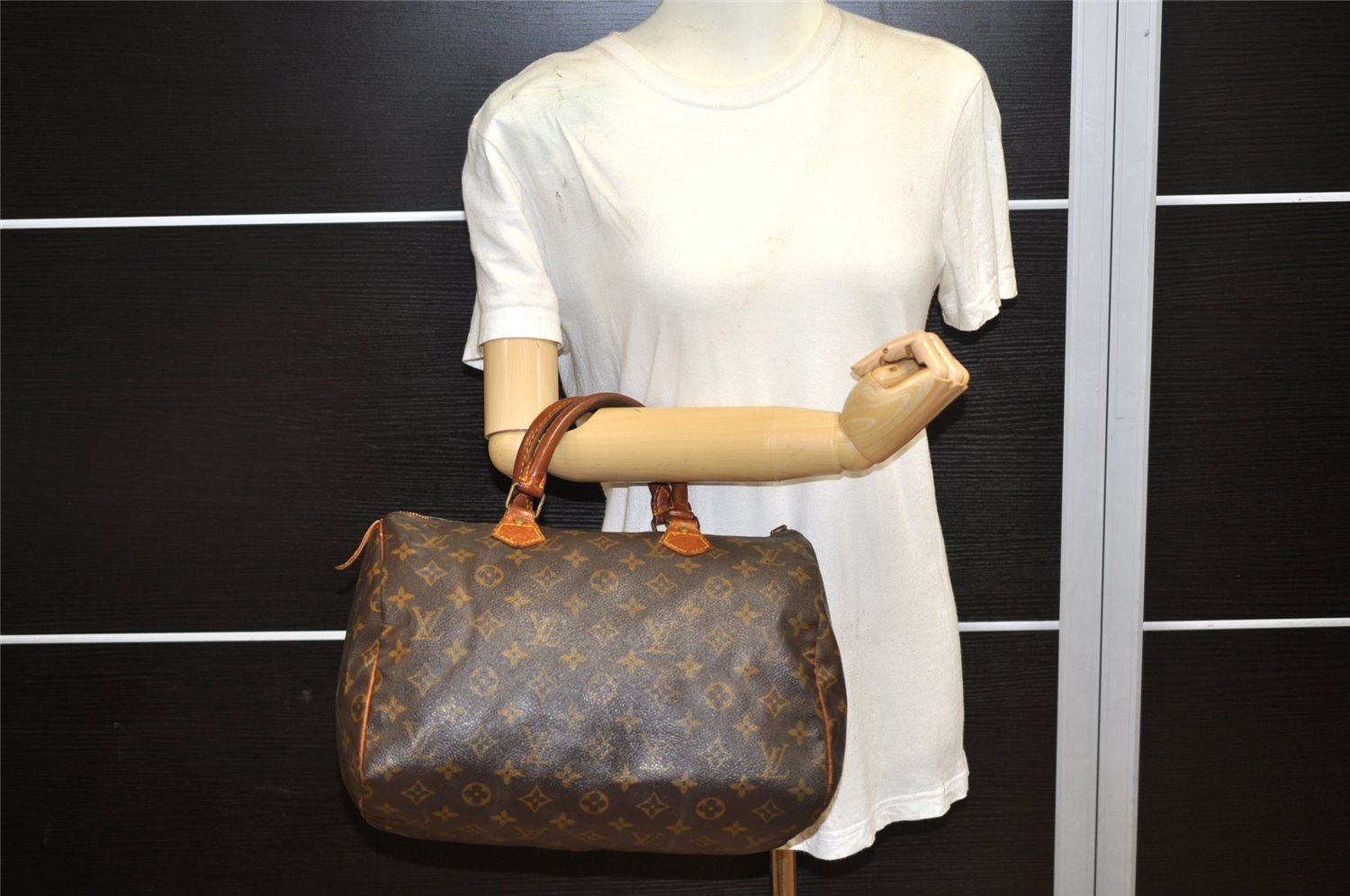 Authentic Louis Vuitton Monogram Speedy 30 Hand Boston Bag M41526 LV Junk 6628K