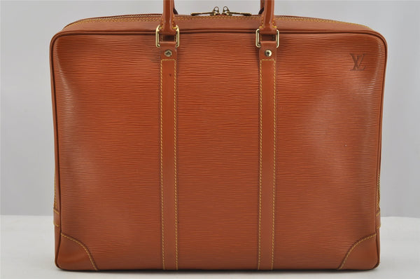 Authentic Louis Vuitton Epi Porte Documents Voyage Briefcase M54478 Brown 6629I