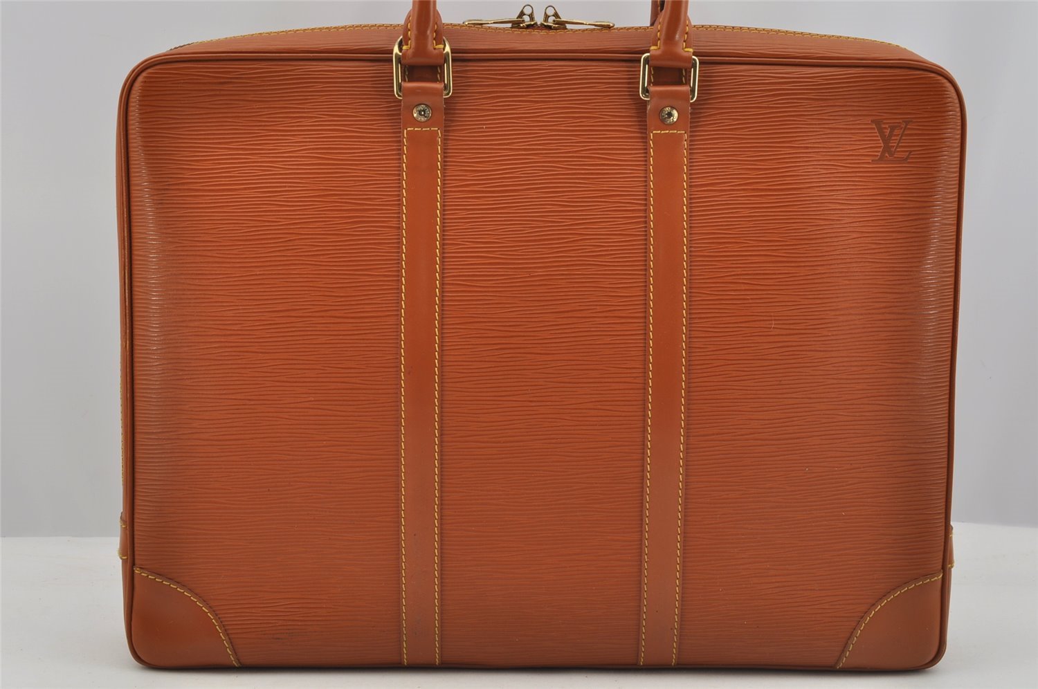 Authentic Louis Vuitton Epi Porte Documents Voyage Briefcase M54478 Brown 6629I
