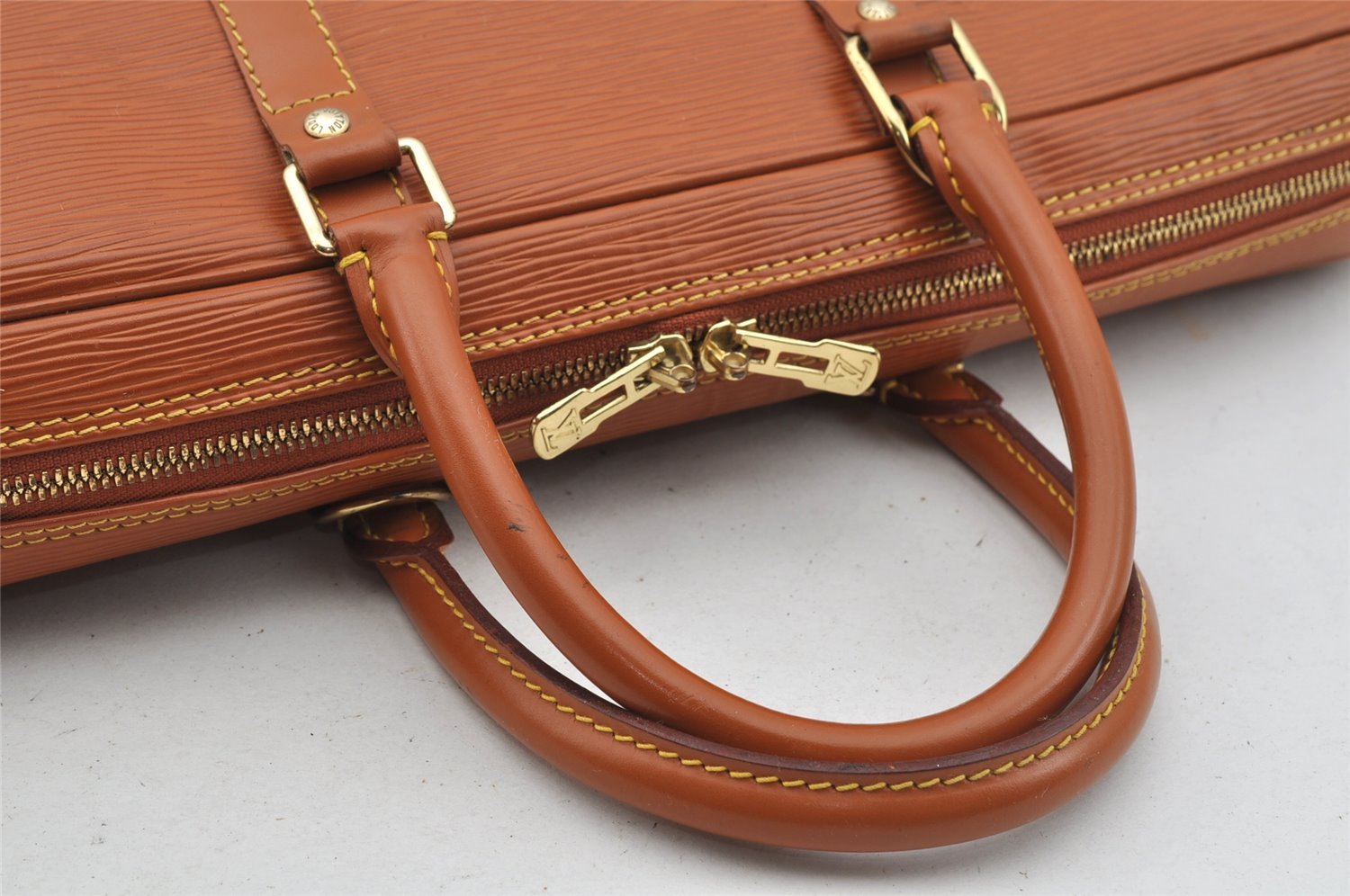 Authentic Louis Vuitton Epi Porte Documents Voyage Briefcase M54478 Brown 6629I