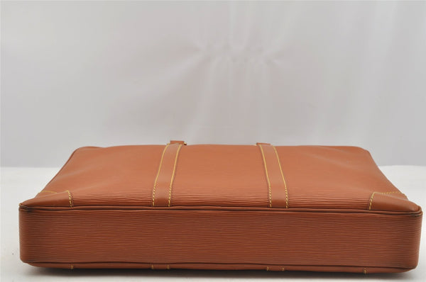 Authentic Louis Vuitton Epi Porte Documents Voyage Briefcase M54478 Brown 6629I
