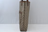 Authentic GUCCI Web Sherry Line Shoulder Tote Bag GG PVC Leather Brown 6629J