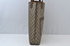 Authentic GUCCI Web Sherry Line Shoulder Tote Bag GG PVC Leather Brown 6629J