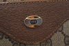 Authentic GUCCI Web Sherry Line Shoulder Tote Bag GG PVC Leather Brown 6629J