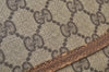 Authentic GUCCI Web Sherry Line Shoulder Tote Bag GG PVC Leather Brown 6629J