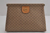 Authentic GUCCI Vintage Micro GG PVC Leather Clutch Hand Bag Purse Brown 6630J