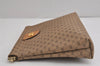 Authentic GUCCI Vintage Micro GG PVC Leather Clutch Hand Bag Purse Brown 6630J