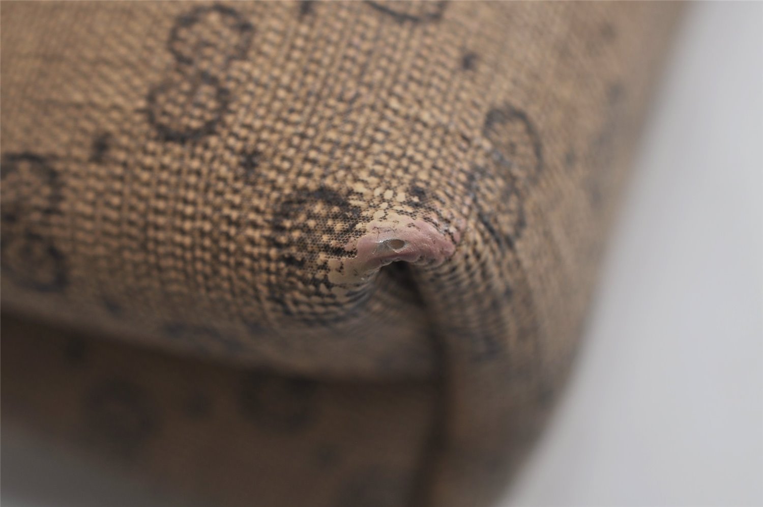 Authentic GUCCI Vintage Micro GG PVC Leather Clutch Hand Bag Purse Brown 6630J