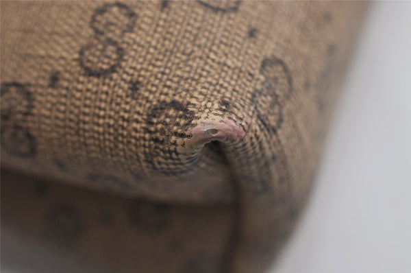 Authentic GUCCI Vintage Micro GG PVC Leather Clutch Hand Bag Purse Brown 6630J