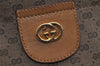 Authentic GUCCI Vintage Micro GG PVC Leather Clutch Hand Bag Purse Brown 6630J