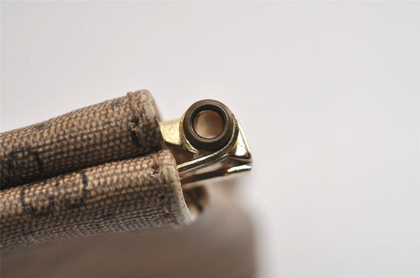 Authentic GUCCI Vintage Micro GG PVC Leather Clutch Hand Bag Purse Brown 6630J