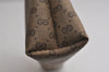 Authentic GUCCI Vintage Micro GG PVC Leather Clutch Hand Bag Purse Brown 6630J