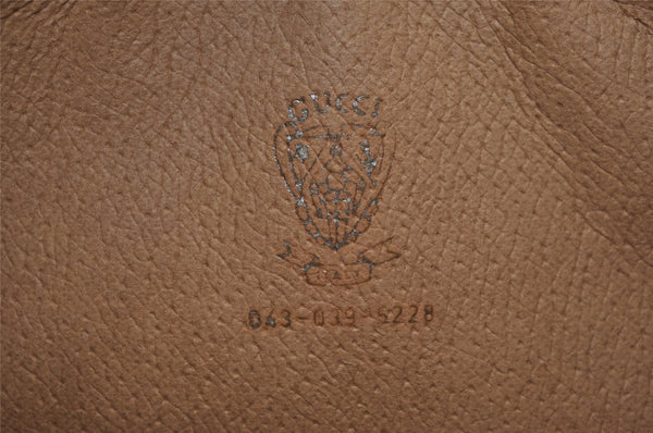 Authentic GUCCI Vintage Micro GG PVC Leather Clutch Hand Bag Purse Brown 6630J