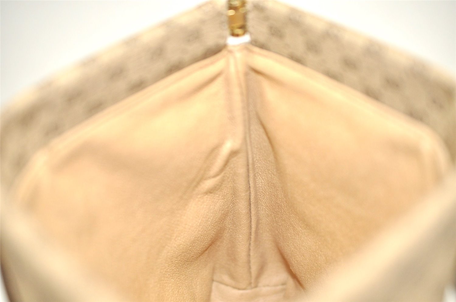 Authentic GUCCI Vintage Micro GG PVC Leather Clutch Hand Bag Purse Brown 6630J