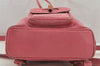 Authentic GUCCI Vintage Bamboo Drawstring Backpack Suede Leather Pink 6632J
