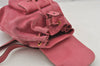 Authentic GUCCI Vintage Bamboo Drawstring Backpack Suede Leather Pink 6632J