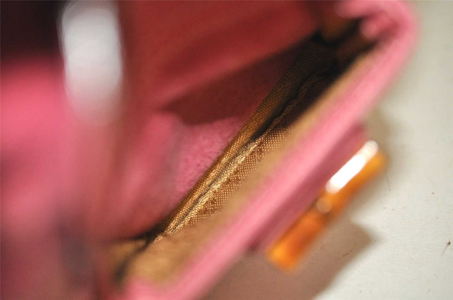 Authentic GUCCI Vintage Bamboo Drawstring Backpack Suede Leather Pink 6632J