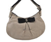 Authentic Salvatore Ferragamo Vara Ribbon Shoulder Hand Bag Leather Beige 6635I