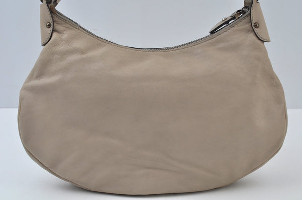 Authentic Salvatore Ferragamo Vara Ribbon Shoulder Hand Bag Leather Beige 6635I