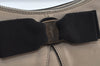 Authentic Salvatore Ferragamo Vara Ribbon Shoulder Hand Bag Leather Beige 6635I