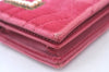 Auth GUCCI GG Marmont LOVE Double G Bifold Wallet Velour 466492 Pink Box 6637I