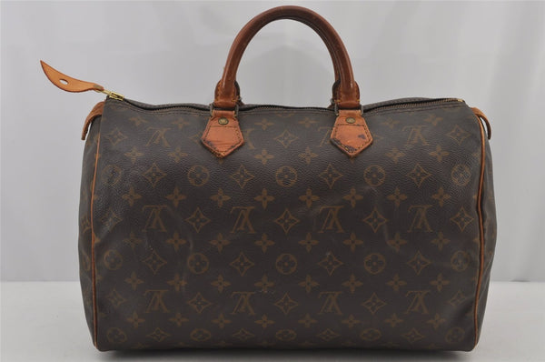 Authentic Louis Vuitton Monogram Speedy 35 Hand Boston Bag M41524 LV 6637J