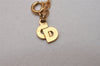 Authentic Christian Dior Gold Tone Chain Pendant Necklace CD 6638I