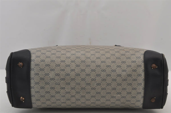 Authentic GUCCI Vintage Micro GG PVC Leather Hand Bag Purse Navy Blue Junk 6638J