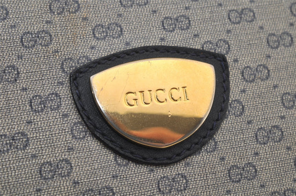 Authentic GUCCI Vintage Micro GG PVC Leather Hand Bag Purse Navy Blue Junk 6638J