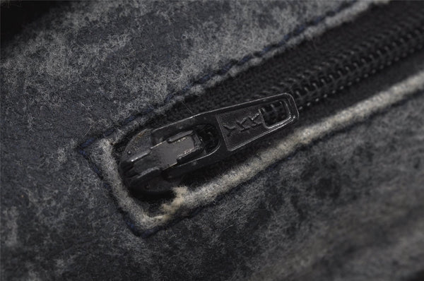 Authentic GUCCI Vintage Micro GG PVC Leather Hand Bag Purse Navy Blue Junk 6638J