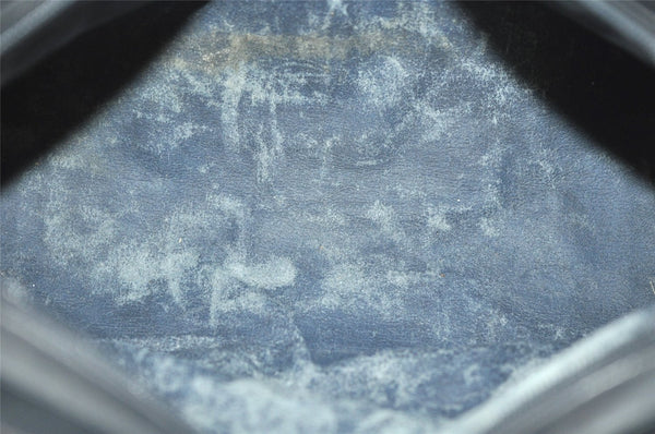 Authentic GUCCI Vintage Micro GG PVC Leather Hand Bag Purse Navy Blue Junk 6638J