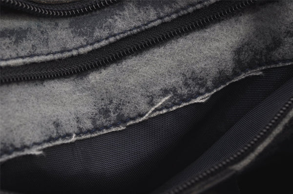 Authentic GUCCI Vintage Micro GG PVC Leather Hand Bag Purse Navy Blue Junk 6638J