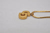 Authentic Christian Dior Gold Tone Chain Pendant Necklace CD 6639I