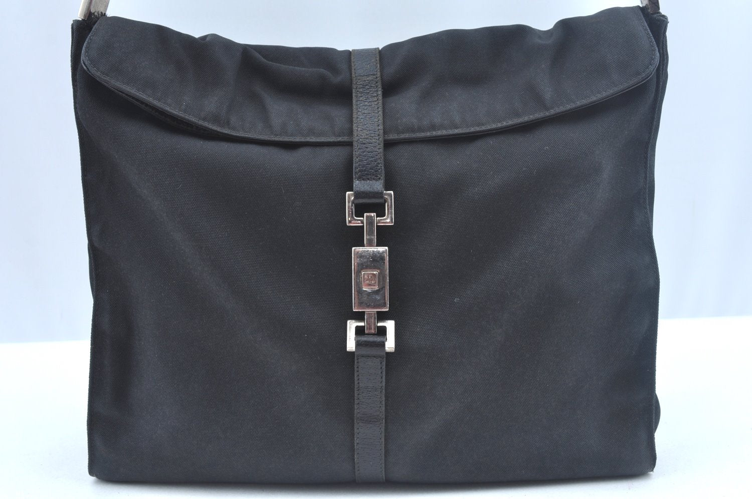 Authentic GUCCI Jackie Shoulder Hand Bag Nylon Leather 0013355 Black 6639J