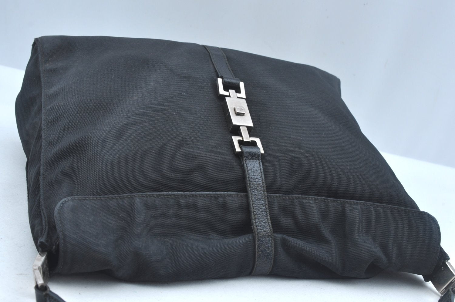 Authentic GUCCI Jackie Shoulder Hand Bag Nylon Leather 0013355 Black 6639J