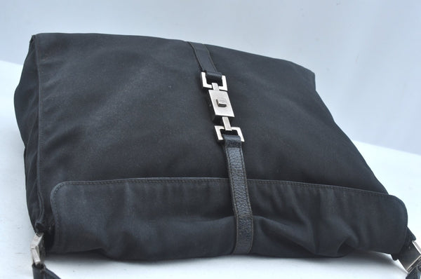 Authentic GUCCI Jackie Shoulder Hand Bag Nylon Leather 0013355 Black 6639J