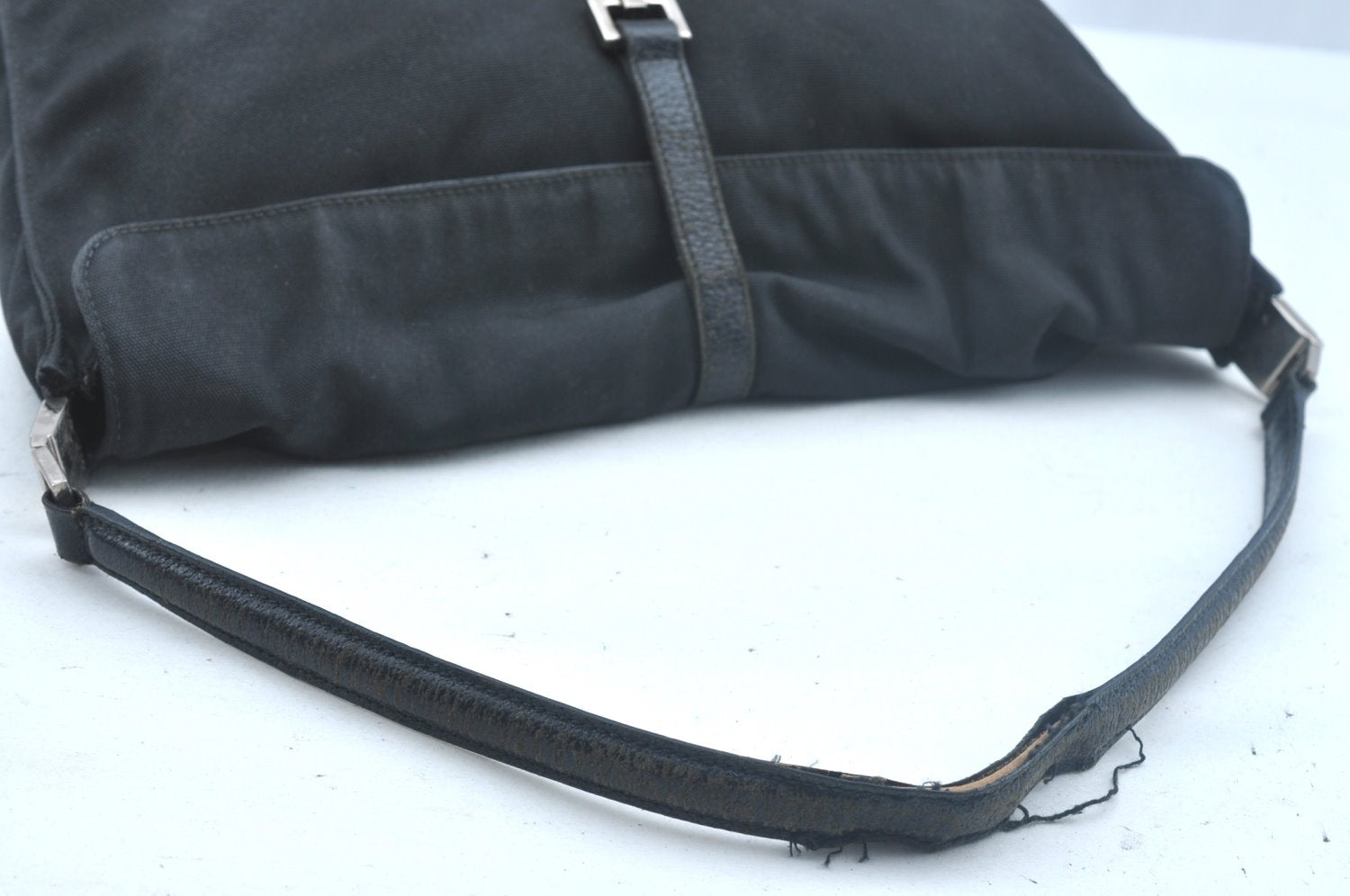 Authentic GUCCI Jackie Shoulder Hand Bag Nylon Leather 0013355 Black 6639J