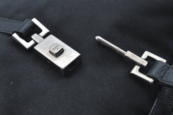 Authentic GUCCI Jackie Shoulder Hand Bag Nylon Leather 0013355 Black 6639J