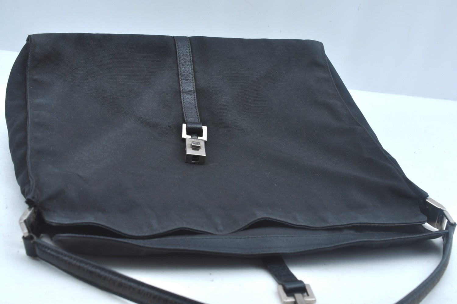 Authentic GUCCI Jackie Shoulder Hand Bag Nylon Leather 0013355 Black 6639J