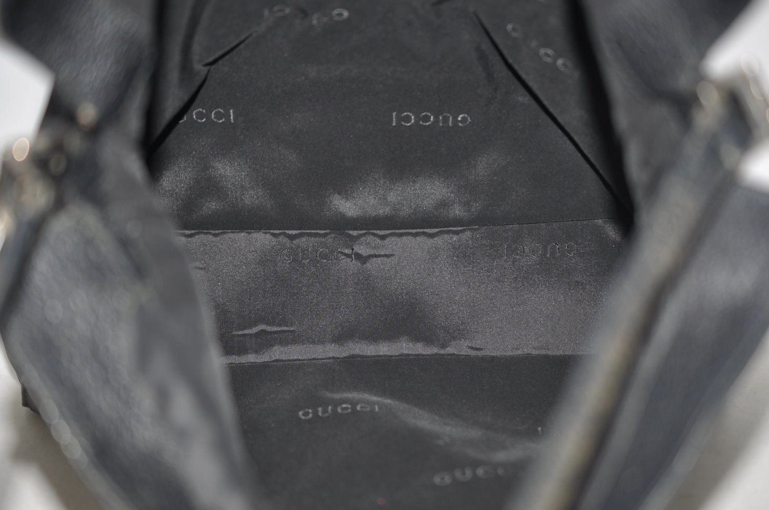 Authentic GUCCI Jackie Shoulder Hand Bag Nylon Leather 0013355 Black 6639J