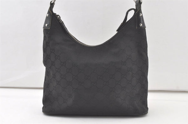 Authentic GUCCI Shoulder Hand Bag Purse GG Canvas Leather 115003 Black 6639K