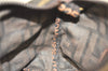 Authentic FENDI Vintage Zucca Hand Bag Pouch Purse Nylon Leather Brown 6640J