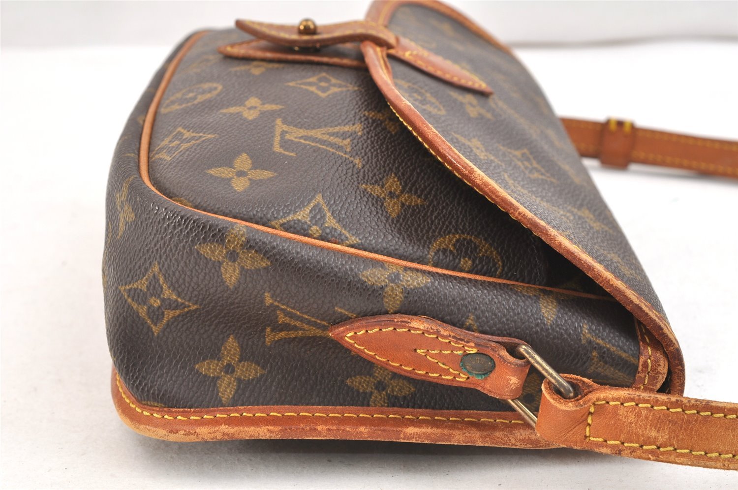 Authentic Louis Vuitton Monogram Gibeciere PM Shoulder Cross Bag M42248 LV 6640K