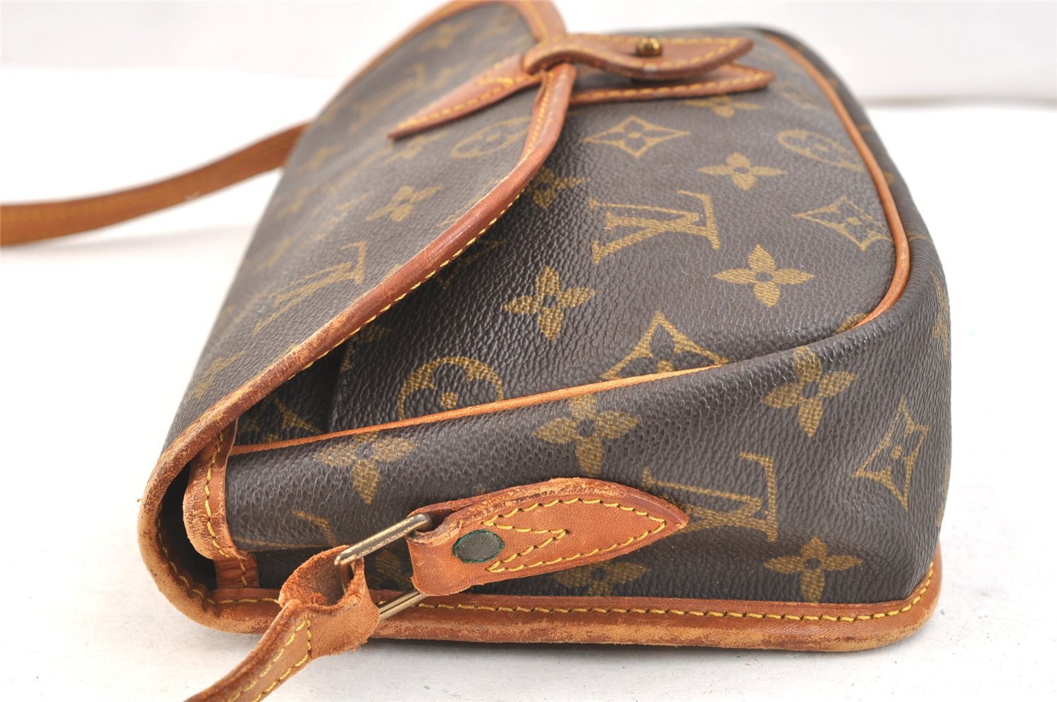 Authentic Louis Vuitton Monogram Gibeciere PM Shoulder Cross Bag M42248 LV 6640K