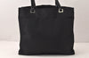 Authentic PRADA Vintage Nylon Tessuto Leather Shoulder Hand Bag Black 6642K